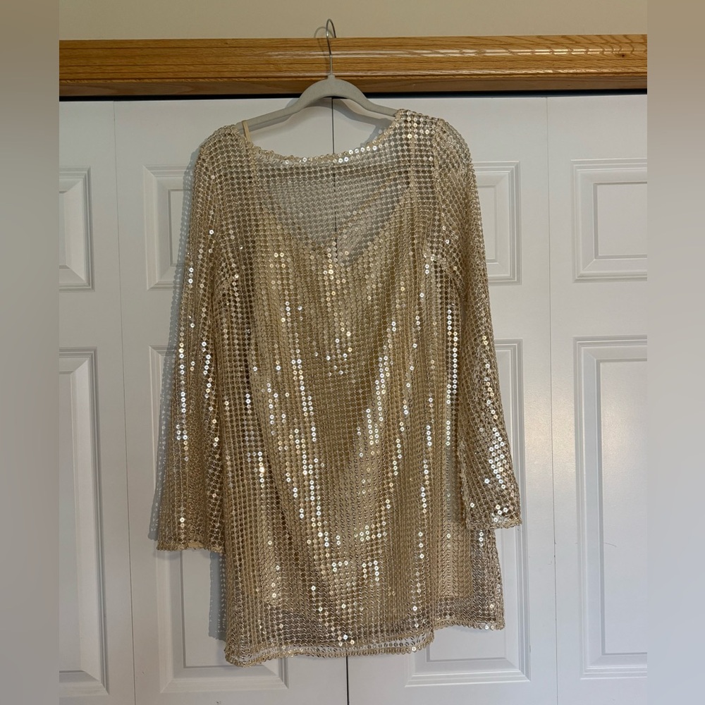 Sequin Long Sleeve Dress